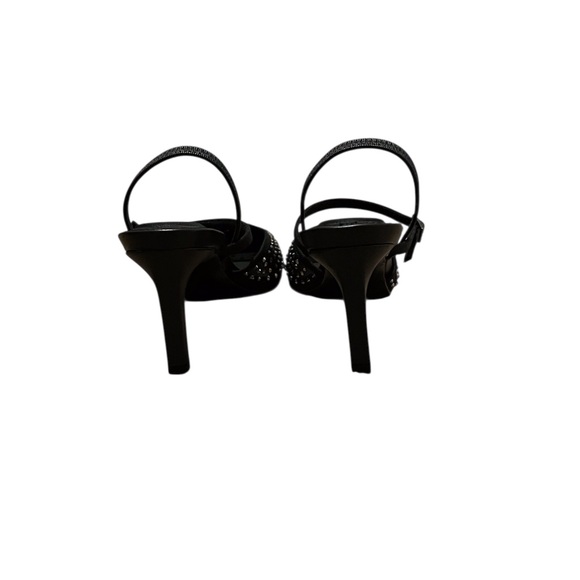 Anne Klein Rosedale Iflex Elegant Black Studded Rhinestone Heels Size: 6 1/2 - Picture 2 of 8